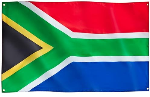 Runesol Bandera de Sudáfrica, 91x152cm, (3ft x 5ft) Bandera Sudafricana, 4 Arandelas, Ojal en Cada Esquina, Bandera Arcoíris SA, Día de la Libertad, Herencia, Banderas Premium, Interior, Exterior
