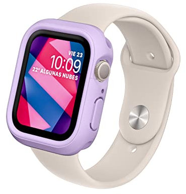 RhinoShield Bumper Case kompatibel mit Apple Watch Serie 9/8 / 7 [45mm] | CrashGuard NX - Stoßdämpfende Schutzhülle im schlanken Design, rutschfest - Violet