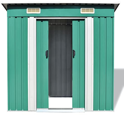Keketa Capanno da Giardino Casetta Attrezzi Giardino Casetta da Giardino in Lamiera Ripostiglio da Esterno Casetta da Giardino in PVC Verde 190 x 124 x 181 cm in Metallo
