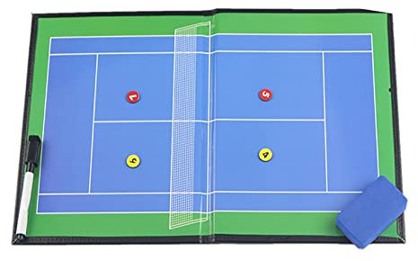 REALN Tennis-Coaching-Tafeln, Tennis-Taktiktafel, Faltbares, Taktisches Magnet-Kit mit Trocken Abwischbarem Markerstift