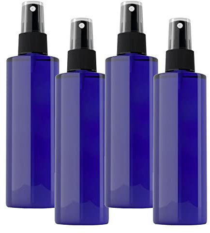 BPZXL 4 pièces 200ml Bleu flacons vaporisateurs vides en plastique de Avec Sprayer Noir,Vaporisateur Cheveux Vaporisateur Plante Vaporisateur Eau - Flacon Spray Vide