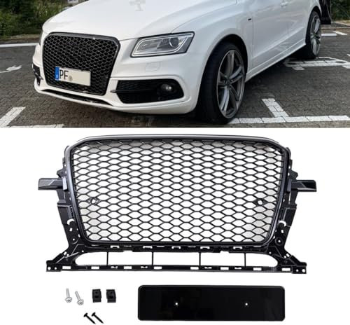 Kühlergrill Wabendesign Schwarz glanz komplett mit/ohne PDC kompatibel für Audi Q5 8R Facelift ab 2012 auch SQ5 DM Autoteile 4191
