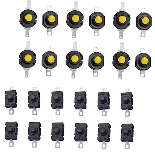 DOITOOL Mini Schalter Stück Taschenlampenschalter Mini-Zubehör Selbstsichernder Taschenlampen-Knopfschalter Taschenlampenschalter Ersatz-Taschenlampen-Druckknopfschalter Einrastende