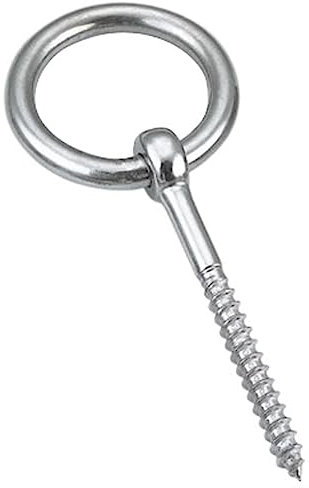 Perno de ojo con rosca para madera y anillo 10 x 100 1 pieza acero inoxidable A4 – Perno de anillo con rosca para madera, tornillos con rosca para madera – NIRO, Nirosta, AISI 316