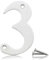 Bwintech 1 Pcs 75mm Satin Nickel SS304 House Numbers Door number 3, House Signs for outside, House Numbers Plaques for Front Wooden Door
