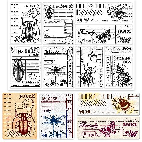 GLOBLELAND Insekten Hintergrund Transparente Silikonstempel Libelle Käfer Klare Stamps Dekorative Silikonstempel Für Kartengestaltung DIY Prägung Journaling