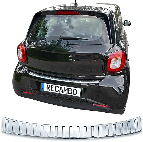 RECAMBO Ladekantenschutz Edelstahl kompatibel für Smart ForFour | W453 | BJ 2014-2019 - Hochglanz poliert, Chrom Look - Styling und Schutz für die Stoßstange