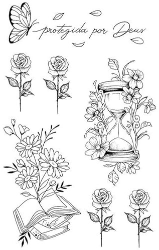 5-teiliger temporärer Tattoo-Aufkleber „Sanduhr“ für Frauen wasserdicht langlebig waschbar künstlicher Tattoo-Saft auf dem Armrücken semipermanent