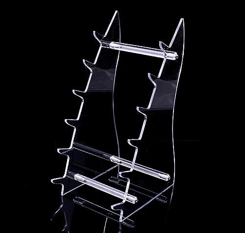 KNIFIUS Six Layers Heavy Duty acrylic Knife Display Stands Pocket Knives Easel Holder Hunting Survival Knife Rack ,1 piece