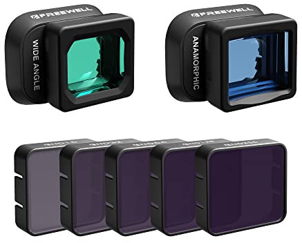 Freewell Kit avanzato grandangolare e obiettivo anamorfico per drone Mini 4 Pro, cattura paesaggi estesi ed effetti cinematografici