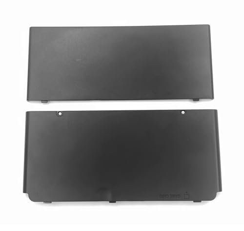 New3DS Ersatzgehäuse für Nintendo 3DS Handheld-Spielkonsole, obere Frontplatte und untere hintere Abdeckplatte, Schwarz, 2 Stück