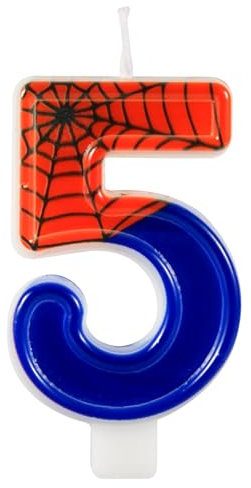 Spinnenkerzen, Spinnennetzkerzen Zahlenkerze Kuchendekorationskerze Geburtstagskuchenkerzen für Jungen Spinnen Motto Geburtstagsparty Halloween Partyzubehör (5)