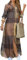 ZICUE Summer Long Sleeve Side Slit Long Dress for Women Casual Button Floral Print Open Front Dress Khaki XXL