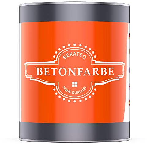 BEKATEQ 1K Betonfarbe Rustikal Rot, 1L I Bodenbeschichtung, Fußbodenfarbe außen & innen I Betonversiegelung & abriebfester Bodenbelag, Bodenfarbe für Werkstatt, Keller, Industrie LS-470
