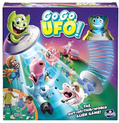 GO GO UFO - Juego de Mesa para Niños a Partir de 6 Años - Atrapa los Animales con tu Platillo Volador - Juego Interactivo de Rapidez y Agilidad - 2 a 6 Jugadores - 10 Min