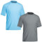TIZAX 2 Piezas Camiseta Protección Solar Hombre con Manga Corta UPF 50+ Camiseta Anti UV Traje de Baño de Rashguard Camisa Deportiva Secado Rapido para Adultos Gris+Azul Claro L