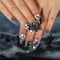 False Nails Halloween 24pcs- Frosted Skull Pumpkin Cobweb Spider Decorations - Press On Nails Ballerina Acrylic Stick On Nail Almond Fake Nail For Women And Girls