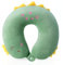 Aurasky Nackenkissen Kinder Memory Foam Nackenstütze, Cartoon Tier Nackenhörnchen Erwachsene, 30 x 26cm Reisekissen U-förmiges Nackenstützkissen für Auto Flugzeug Zug Büro Heim(Grün Dinosaurier)