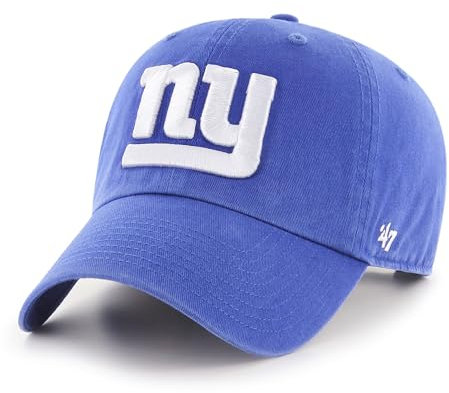 '47 NFL New York Giants Clean Up Unisex-Baseballkappe, Verstellbarer Riemenverschluss, Einheitsgröße, Team Logo, Farbe Royal Blau