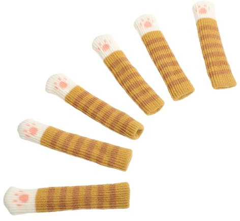 Uonlytech 6pcs Door Handle Protective Cover Knitted Cat Claw Pattern Safety Collision Handle Cover for Bedroom and Living