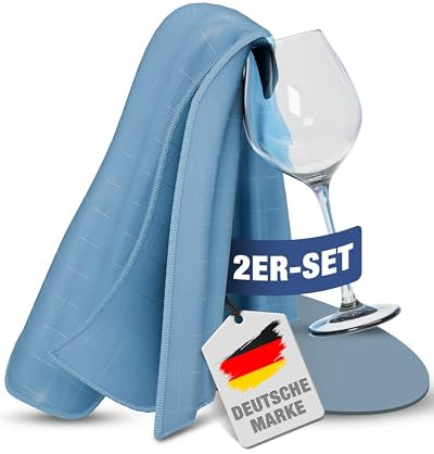 GLANZFAKTOR Poliertuch Gläser 2er Set – Hochwertiges Glas poliertuch für streifenfreien Glanz – Poliertücher Gläser Gastronomie - Ideales Glastuch & Fenster Poliertuch glastücher glaspoliertuch