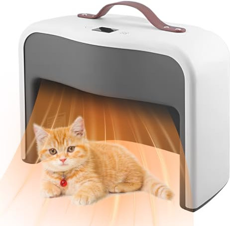 165W Pet Crate Heating, 3-in-1 Pet Heating Pad with Touch switch, 35℃-55℃ Adjustable Temperature/Timing Function/Auto Shut Off, Small Animals Heating Mat, Indoor Use for Cat/Dog/Rabbit white gray