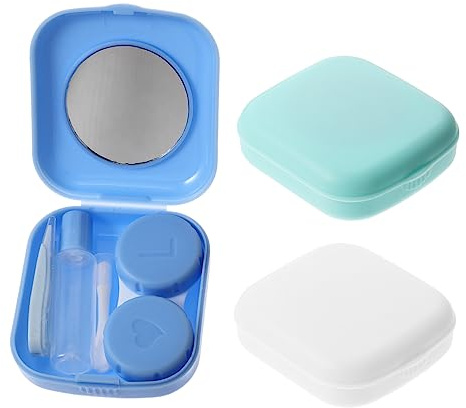 TOVINANNA 3sätze Kontaktlinsen Aufbewahrungsbox Mini Linsenbox Reisegröße Kontaktlinsen Box Linsenbehälter Kleiner Organizer Aufbewahrungsbox Für Reise Linsenbox Mit Design Kosmetiklinsenhal