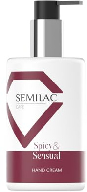Semilac Care Spicy & Sensual Hand Cream 250 ml – Sinnlicher Duft mit Vanille & Amber, 96% natürliche Inhaltsstoffe