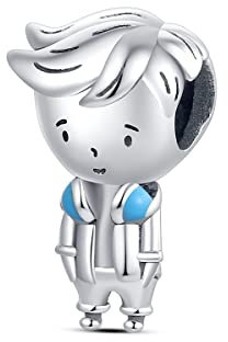 CYMYSS Charms Anhänger 925 Sterling Silber Bead Charms für Damen Charm Stopper Sicherheitskette Armband für europäische Armbänder und Halsketten (Kopfhörer-Junge)