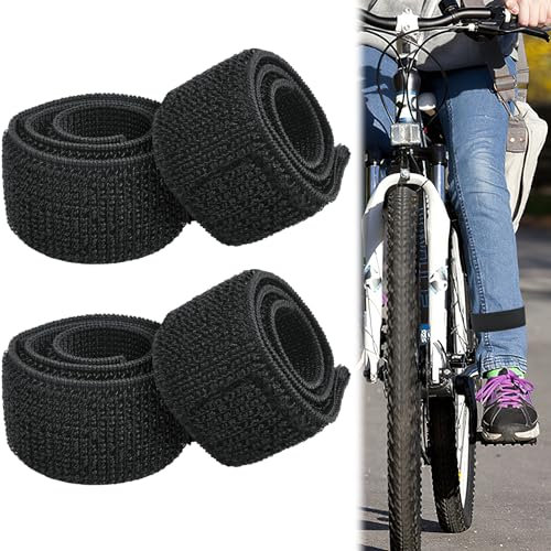 4 PCS Serre Pantalon Velo, Pince Pantalon Velo Brassard Sécurité Noir, Élastique Pince à Vélo pour Pantalon Femme Hommes, Velcro Clips de Jambe Pantalon Velo pour Vélo, Jogging, Randonnée, Alpinisme