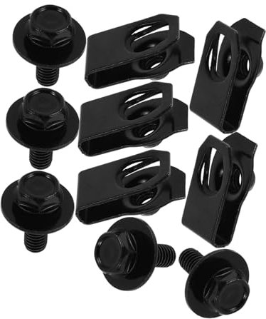 GALPADA 1 Satz Schrauben Des Motorhaubenschutzes U-nut-klemme C Clipsmuttern Clip-muttern Karosserieschrauben-clips U Schrauben- Und Mutternset Stoßstangenschraubensatz Metall Black