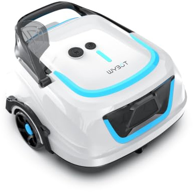 WYBOT A1 Robot Piscina Fuori Terra Intelligente, 130 Minuti Autonomia, Sistema Doppia Turbina, 110㎡ per Famiglie, Esperto Pulizia Fondo Piscina,Blu Ghiaccio