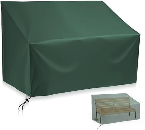 GOEDCH Abdeckung für Gartenbank 2-Sitzer: 134 x 66 x 89 cm, wasserdicht, grün, Schutzhülle für Gartenmöbel