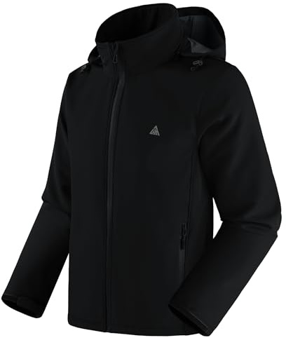 SwissWell Giacca Uomo Invernale Softshell Impermeabile Antivento con Cappuccio Staccabile Multifunzionale Outdoor Giubbotto Caldo Casual Jacket per Trekking Ciclismo Viaggi