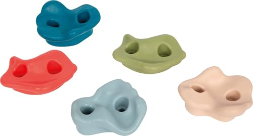 small Foot Klettersteine, fünf Klettergriffe aus robustem Kunststoff, Indoor und Outdoor geeignet, für Kinder ab 3 Jahren, 12794