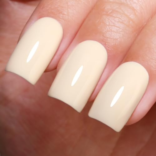 Firedeep 10ml Hema Free Pale Yellow Gel Nail Polish Soak Off Long Lasting Summer UV LED Cure for Nail Art DIY Home Salon Gift for Women