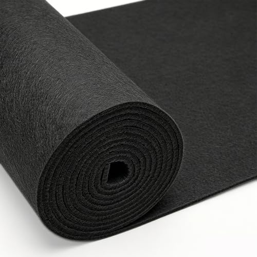 LUPATDY Filzrolle Filzstoff 40cm x 250cm Meterware, 4mm Stark, Filzmatte,Filz für DIY Aufbewahrungstasche Patchwork Nähen Filz zum Basteln Handwerken Dekoration Schwarz