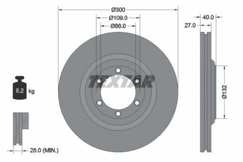 Textar 92282403 Bremsscheibe (Menge: 2 Stk, Paar)