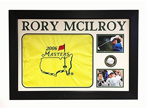 Kwik Picture Framing Ltd Golf Flag Display Case For Golf Flag, Ball, Custom 3D Letters 2x FREE PHOTOS AND TITLE Included - Oak Frame - White Mount