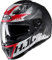 HJC Helmets Unisex – Erwachsene Nc Motorrad Helm, Schwarz/Weiss/Rot, XL
