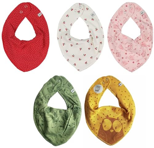 Pippi Halstuch 5er Pack Baby Dreieckstücher Halstücher SPARPACK (Cherry)
