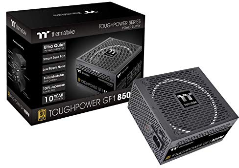 Thermaltake Toughpower GF1 850W 80+ Gold SLI/CrossFire Ready Ultra Quiet 140mm Hydraulic Bearing Smart Zero Fan Full Modular Power Supply 10 Year Warranty PS-TPD-0850FNFAGU-1