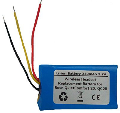 240mAh 3,7V Ersatz akku für Bose PR-452035, QuietComfort 20, QC20 Wireless Headset