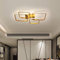 Deckenlampe Schlafzimmer Wohnzimmerlampe Modern Eckig Ring Design Gold LED Dimmbar Büro Esszimmer Badezimmer Flurlampe Fernbedienung Decken Pendelleuchte Chic Acryl Schirm Küchen Deko Deckenleuchten