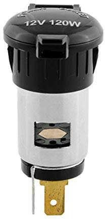 Porfeet Prise Allume-Cigare-e, Prise Femelle Universelle Allume-Cigare Automatique 12 V / 24 V avec Couvercle étanche Noir