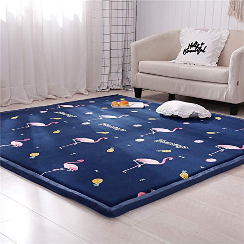 Spielmatte Baby Teppich, 2cm Dicke, Faltbare Baby Krabbelmatte Bodenmatte, Spielteppich rutschfest für Babyzimmer, Spielzimmer, Blau, 80x200cm