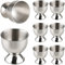 Leegg-DE Eierbecher aus Edelstahl für weich gekochte Eier 8er Set Eierhalter Tablett