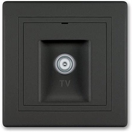 ALING-CONEL | PRESTIGE-Line | Unterputz-TV Antennenedose 1-fach | M-Anschluss | für Installationsdose ø 60mm | 10AX/250V~ | inkl.Rahmen (komplett) | Schwarz Soft Touch