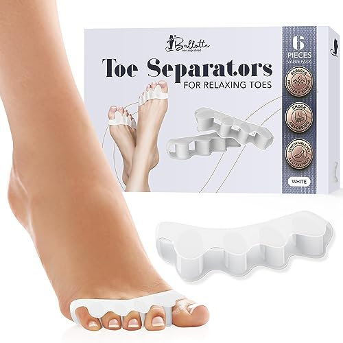 Ballotte Premium Silicone Ball of Foot Cushions | High Heel Inserts for Women - Gel Heel Pads/Metatarsal Pads Women (Toe Corrector (6 Pack))