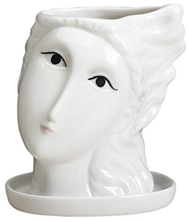 TOPBATHY Pot De Fleurs Céramique Forme De Tête Humaine Pot à Bonsaï pour Plantes Succulentes Décoration De Jardin